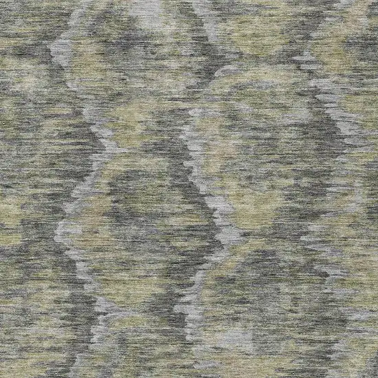 Gray Silver And Wheat Abstract Washable Indoor Outdoor Area Rug Photo 4