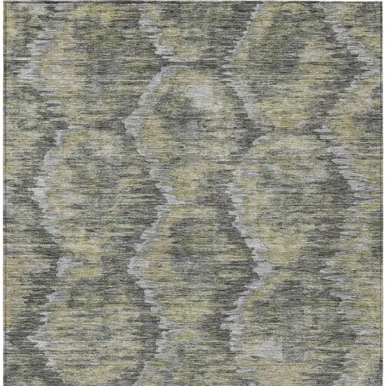 Gray Silver And Wheat Abstract Washable Indoor Outdoor Area Rug Photo 5