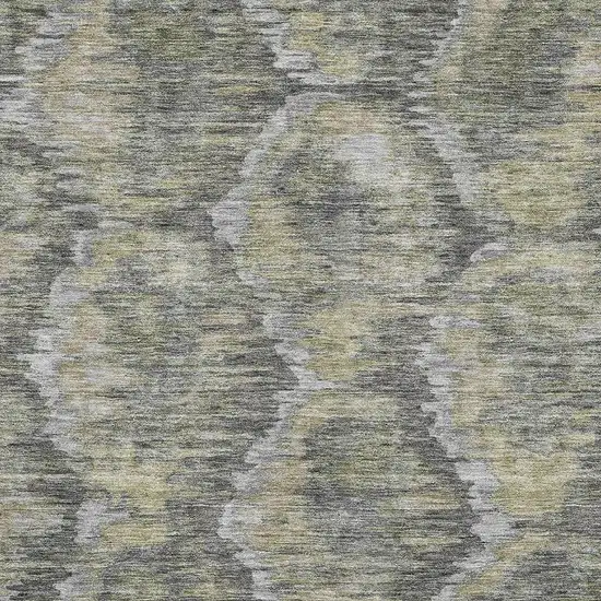 Gray Silver And Wheat Diamond Washable Area Rug With UV Protection Photo 3