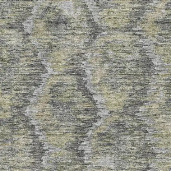 Gray Silver And Wheat Diamond Washable Area Rug With UV Protection Photo 3