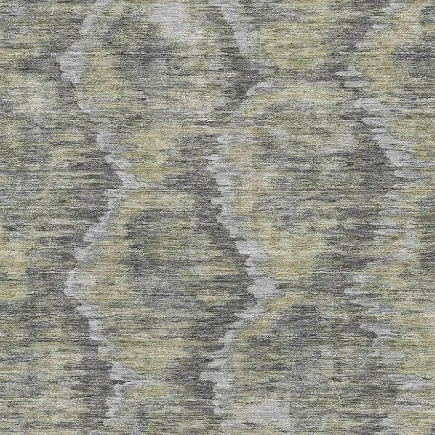 Gray Silver And Wheat Diamond Washable Area Rug With UV Protection Photo 3