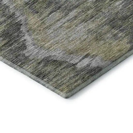 Gray Silver And Wheat Diamond Washable Area Rug With UV Protection Photo 6