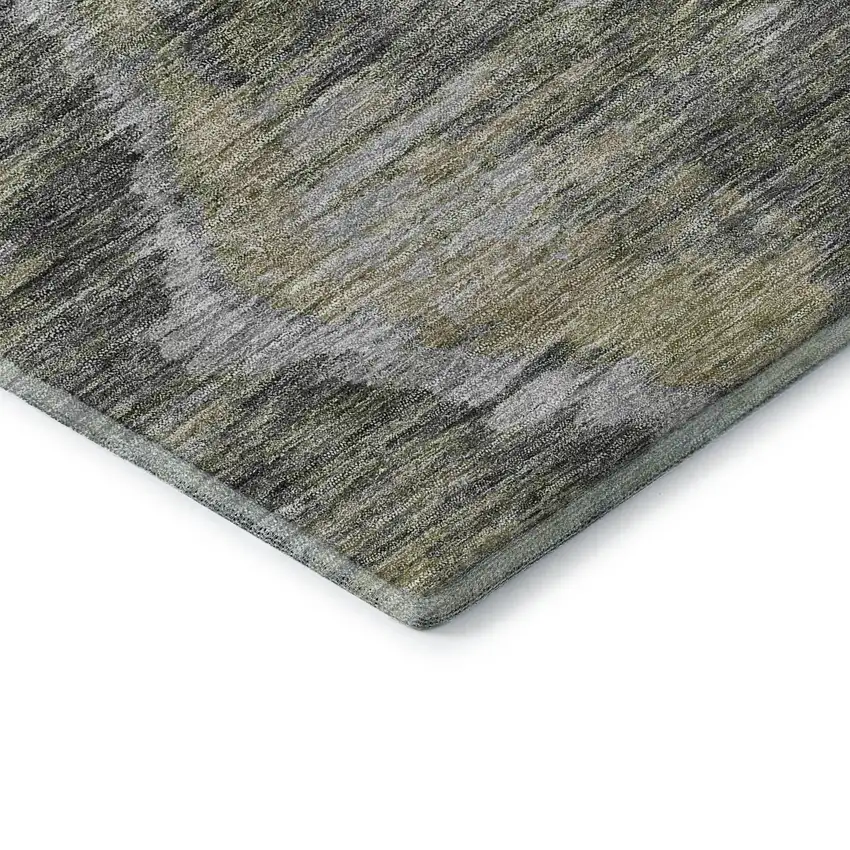 Gray Silver And Wheat Diamond Washable Area Rug With UV Protection Photo 6