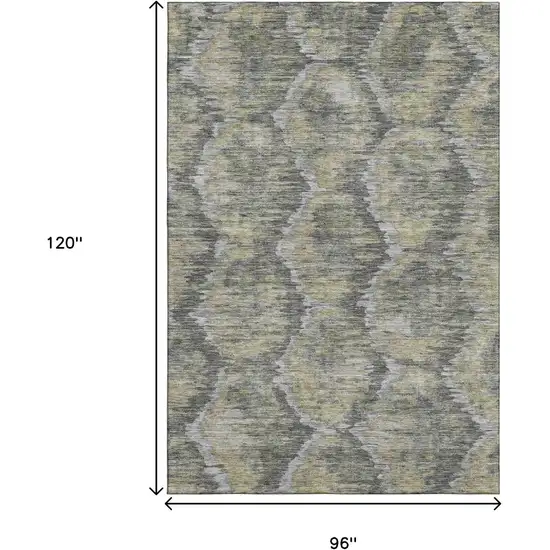 Gray Silver And Wheat Diamond Washable Area Rug With UV Protection Photo 9