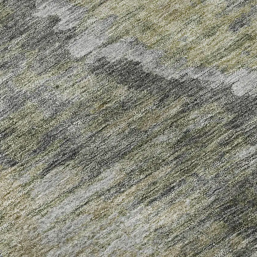 Gray Silver And Wheat Diamond Washable Area Rug With UV Protection Photo 8