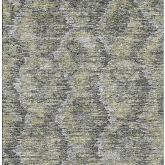 Gray Silver And Wheat Diamond Washable Area Rug With UV Protection Photo 4