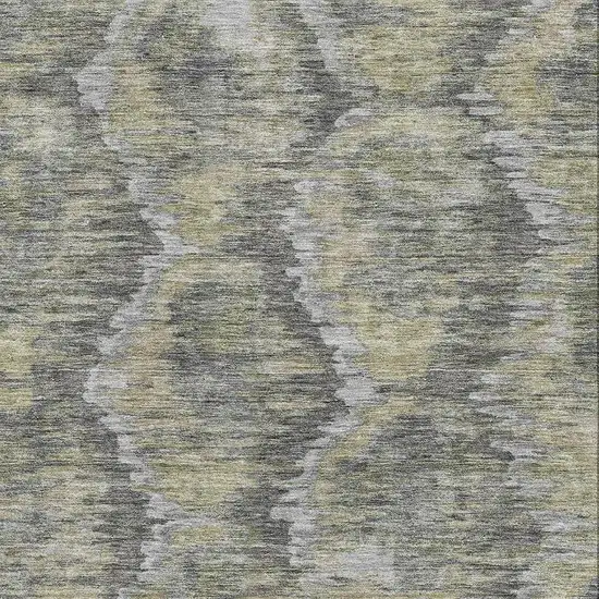 Gray Silver And Wheat Diamond Washable Area Rug With UV Protection Photo 3