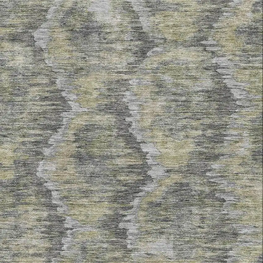 Gray Silver And Wheat Diamond Washable Area Rug With UV Protection Photo 3