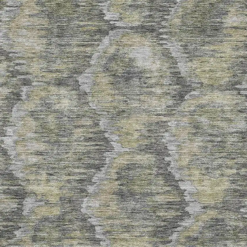 Gray Silver And Wheat Diamond Washable Area Rug With UV Protection Photo 3