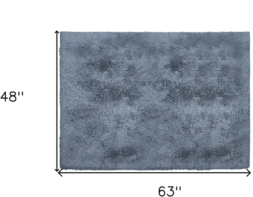 Gray Shag Power Loom Non Skid Area Rug Photo 3