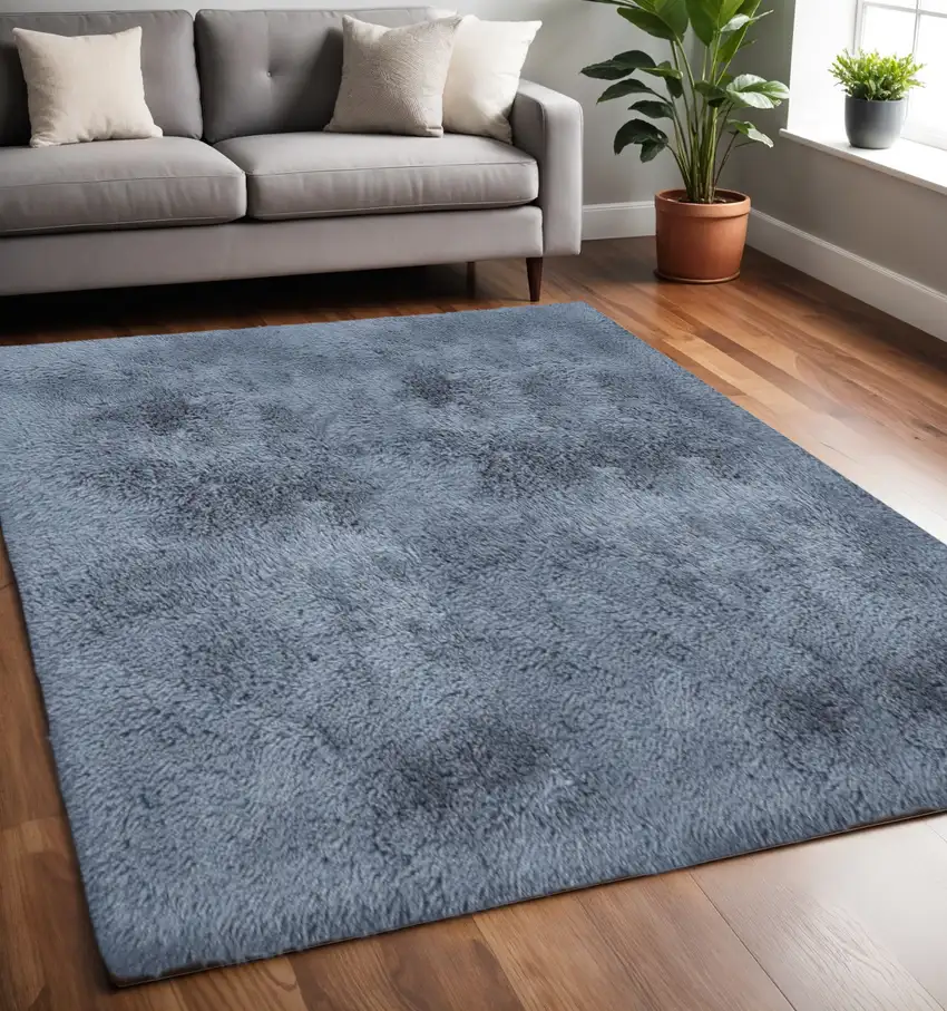 Gray Shag Non Skid Area Rug Photo 1