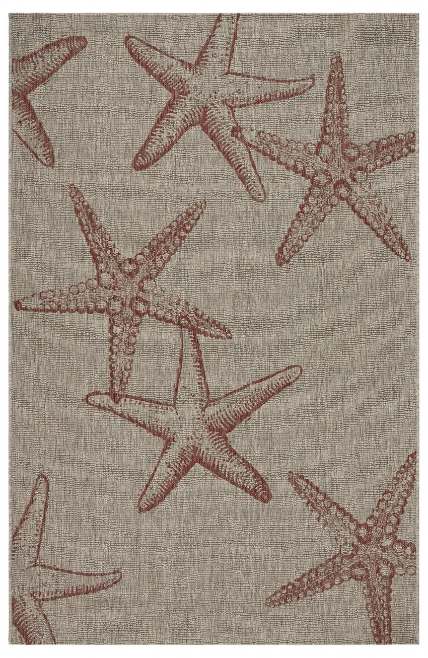 Gray Starfish Indoor Outdoor Area Rug Photo 1