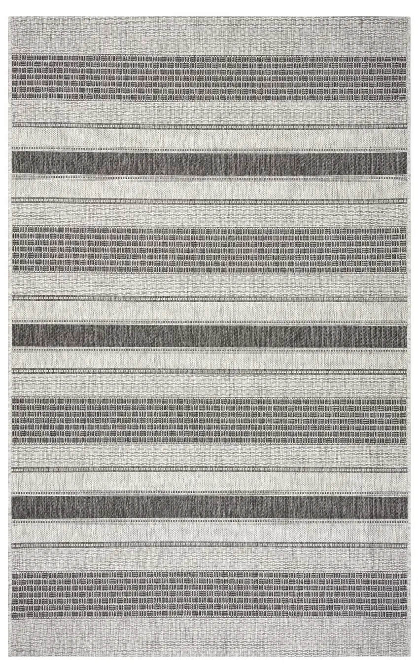 Gray Stripe Indoor Outdoor Area Rug Photo 6