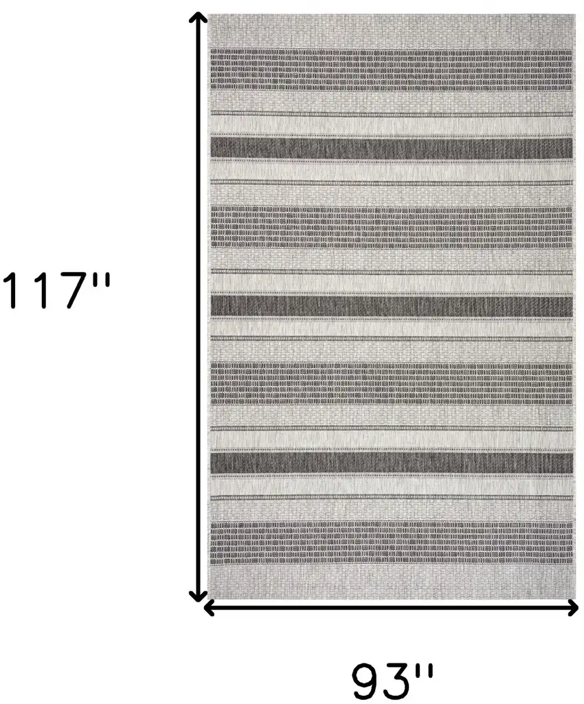 Gray Stripe Indoor Outdoor Area Rug Photo 8