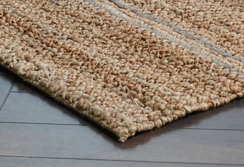 Gray Striped Hand Loomed Area Rug Photo 3