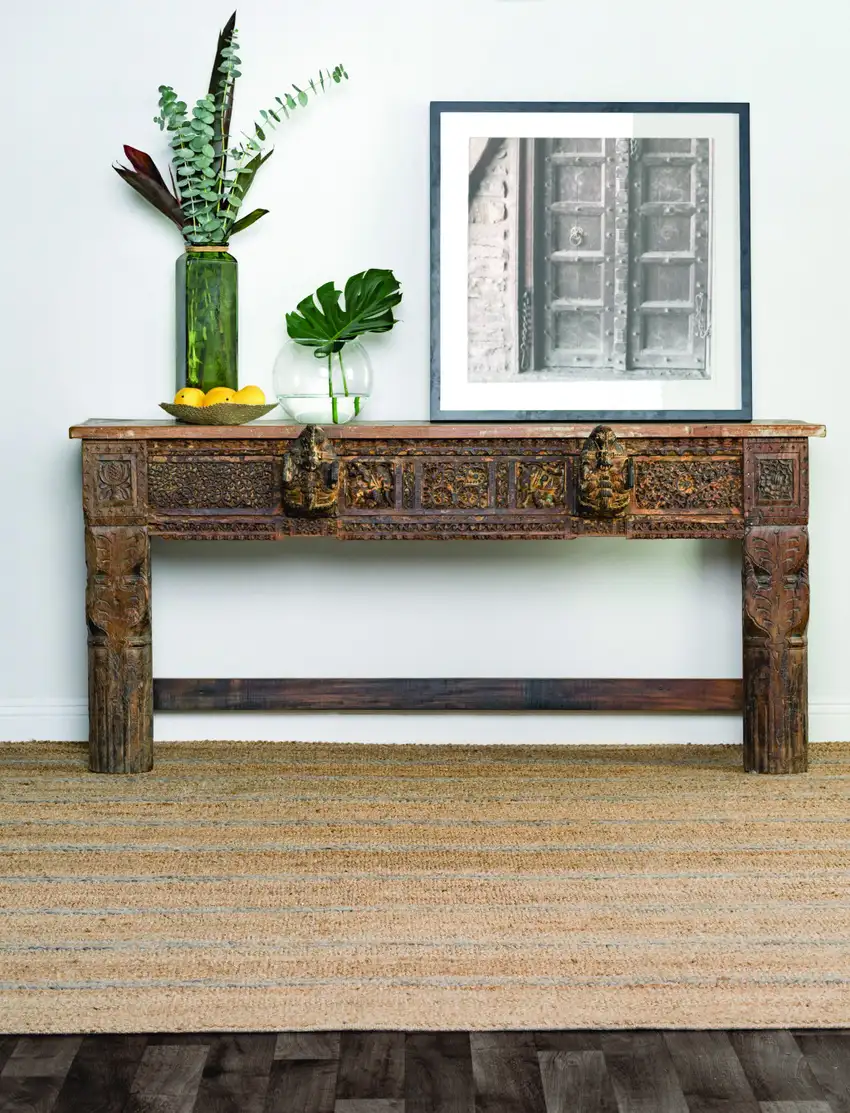 Gray Striped Hand Loomed Area Rug Photo 4
