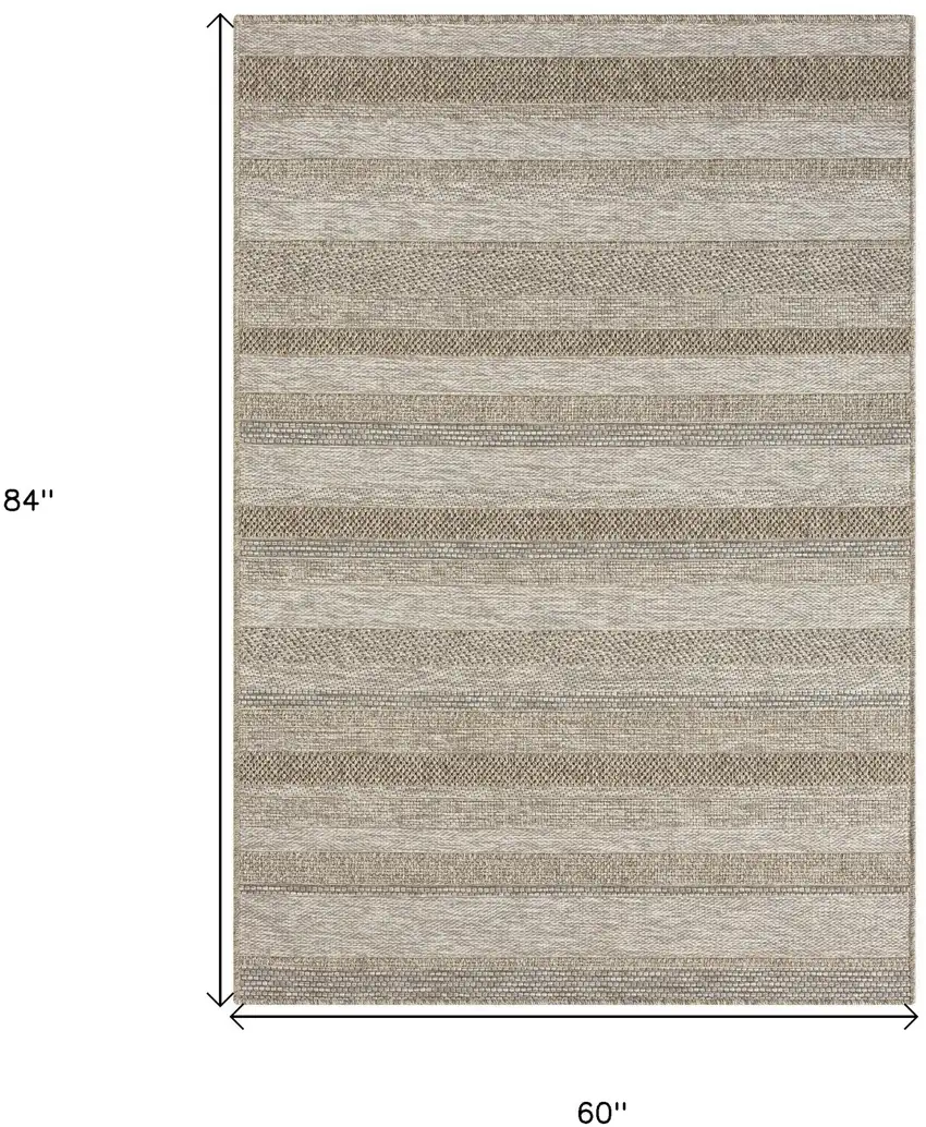 Gray Striped Handmade Indoor Outdoor Area Rug Photo 7