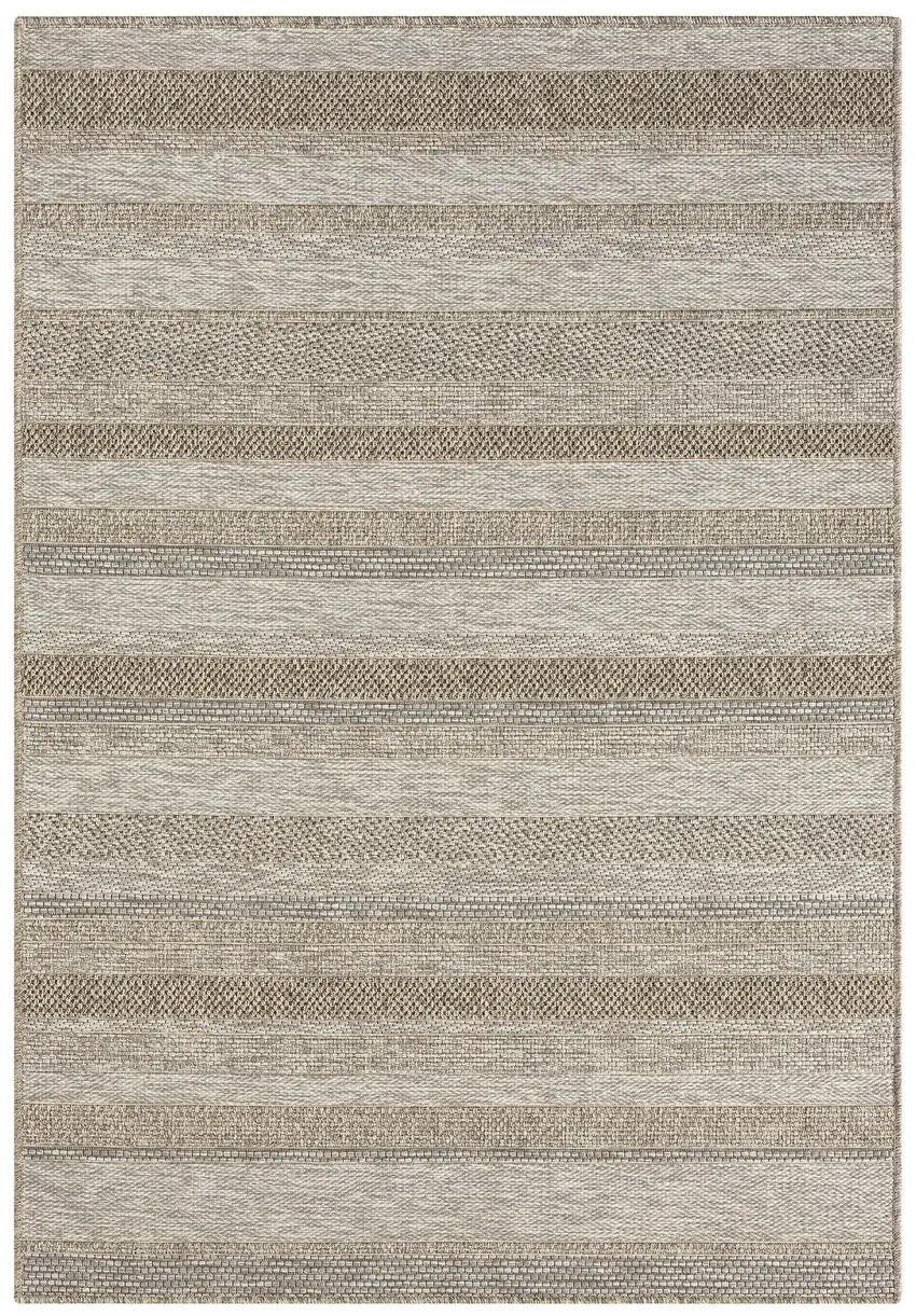Gray Striped Handmade Indoor Outdoor Area Rug Photo 2