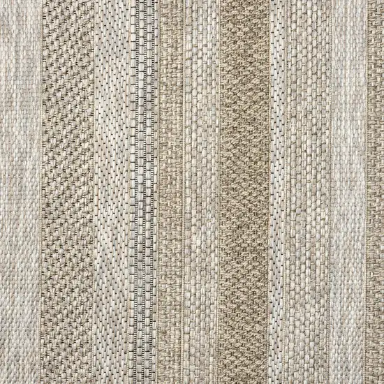 Gray Striped Handmade Indoor Outdoor Area Rug Photo 9