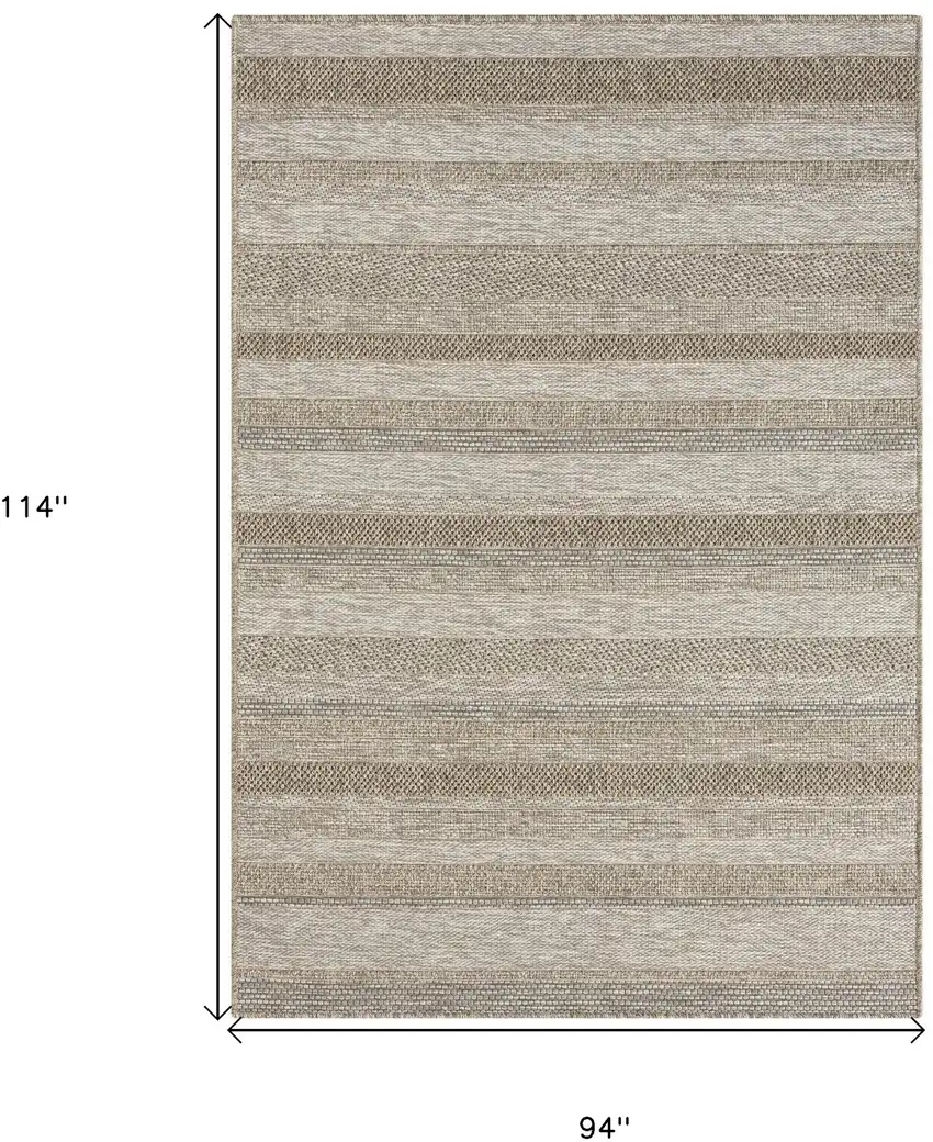 Gray Striped Handmade Indoor Outdoor Area Rug Photo 7