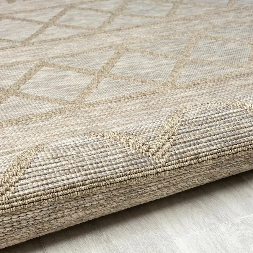 Gray Striped Handmade Indoor Outdoor Area Rug Photo 2
