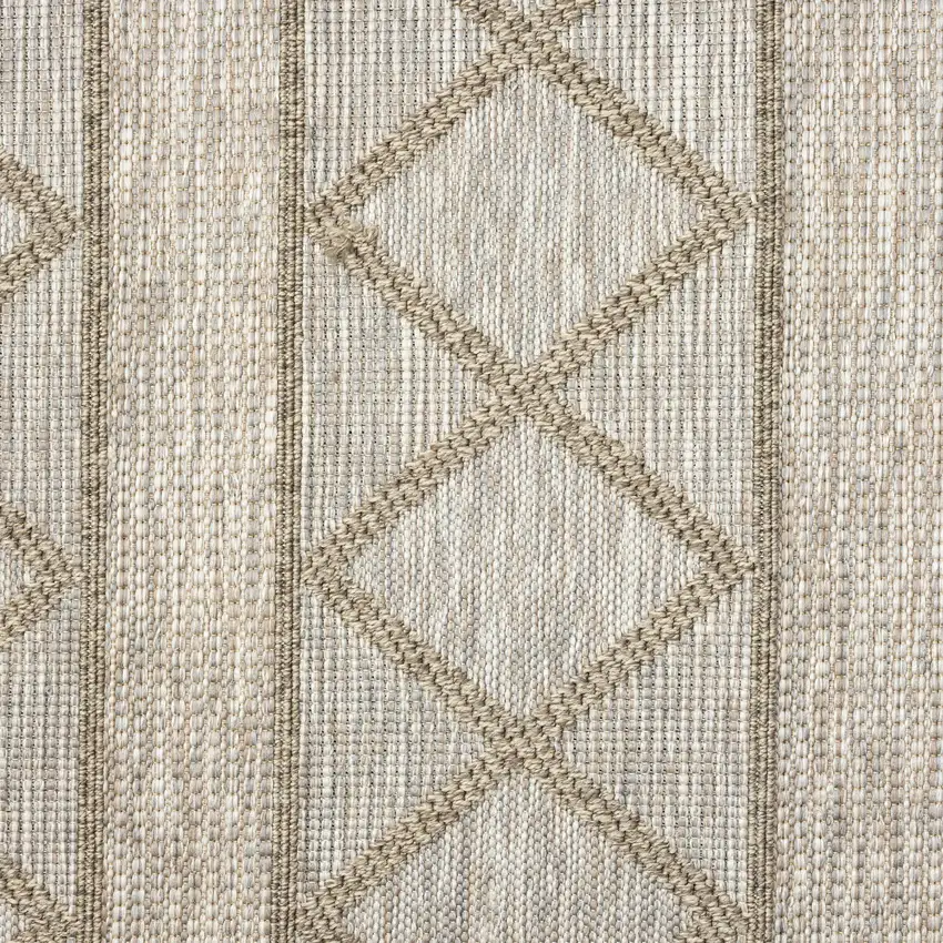 Gray Striped Handmade Indoor Outdoor Area Rug Photo 5