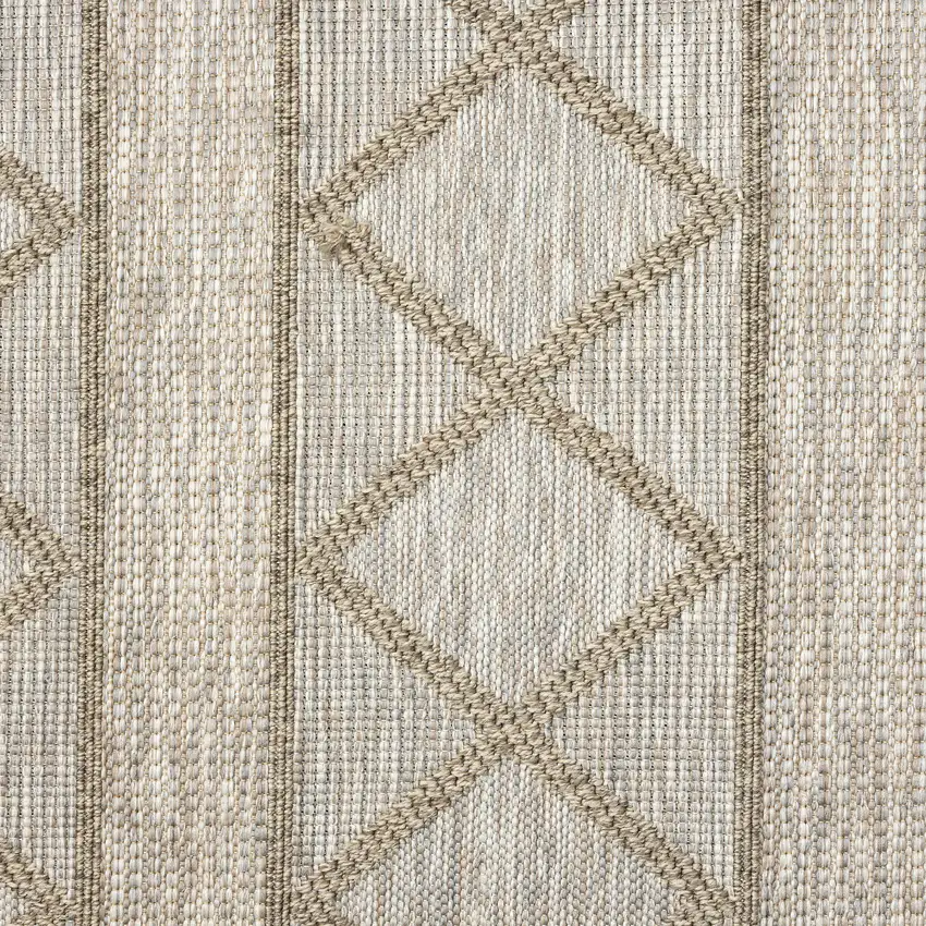 Gray Striped Handmade Indoor Outdoor Area Rug Photo 9