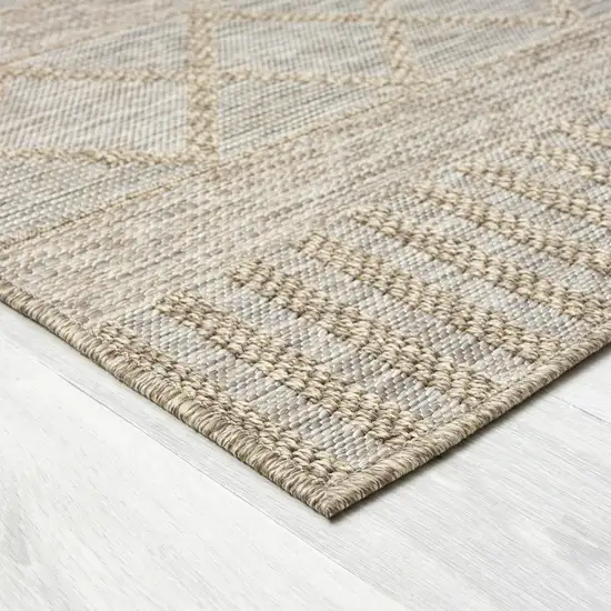 Gray Striped Handmade Indoor Outdoor Area Rug Photo 3
