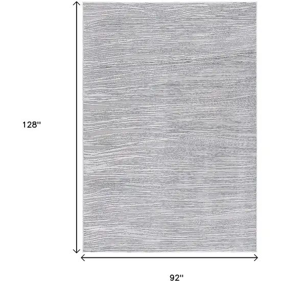 Gray Striped Power Loom Distressed Area Rug Photo 3