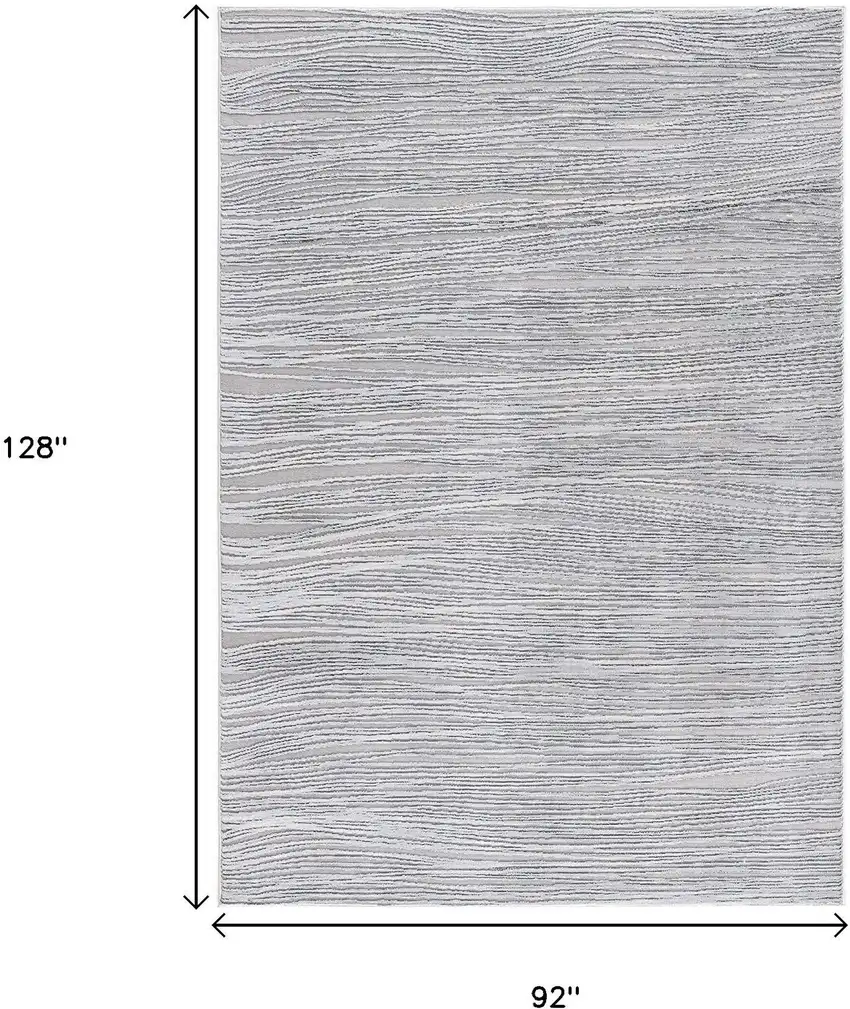 Gray Striped Power Loom Distressed Area Rug Photo 3