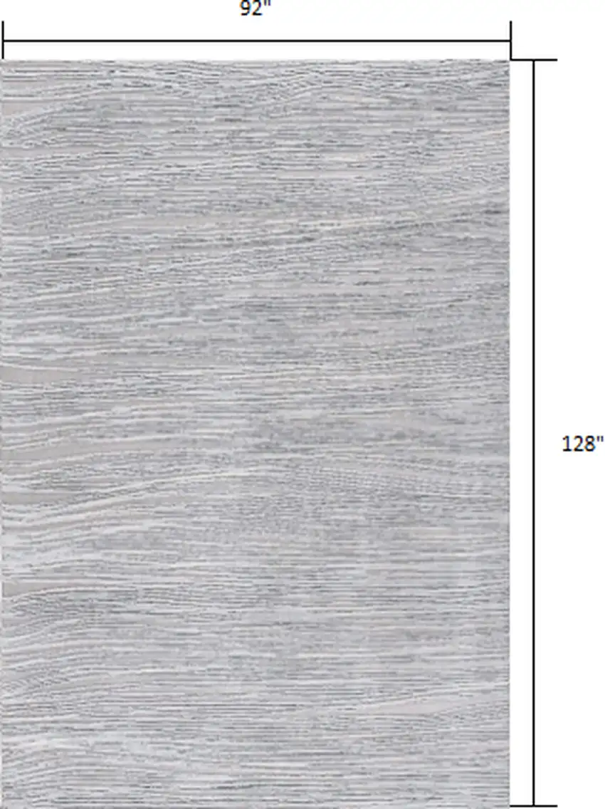 Gray Striped Power Loom Distressed Area Rug Photo 7