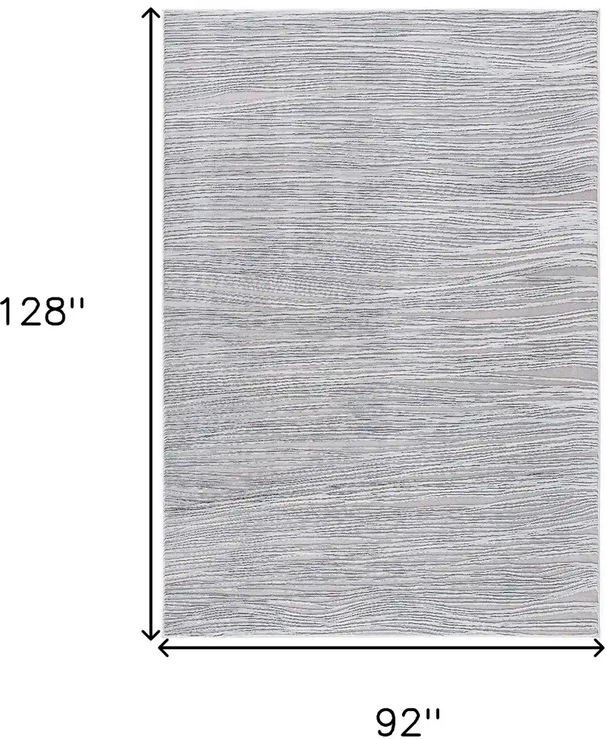 Gray Striped Power Loom Distressed Area Rug Photo 3