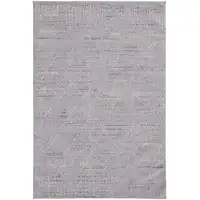 Photo of Gray Striped Power Loom Distressed Stain Resistant Area Rug