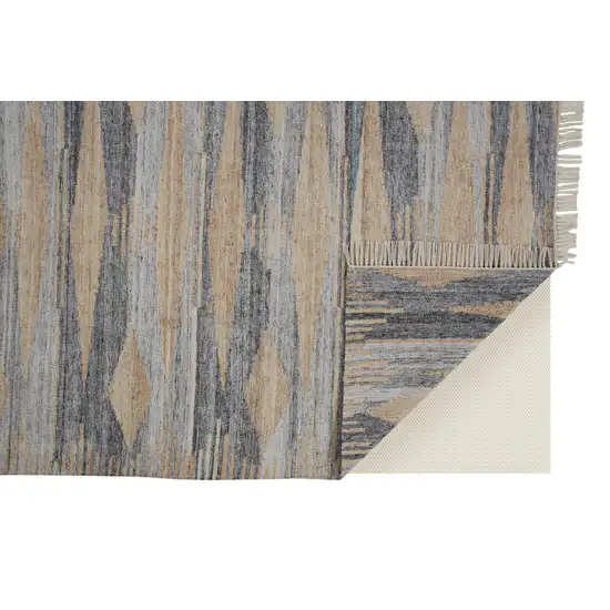 Gray Black And Brown Abstract Hand Woven Area Rug With Fringe Photo 7