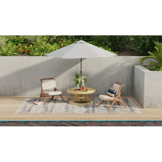 Gray Black And Brown Abstract Hand Woven Area Rug With Fringe Photo 6