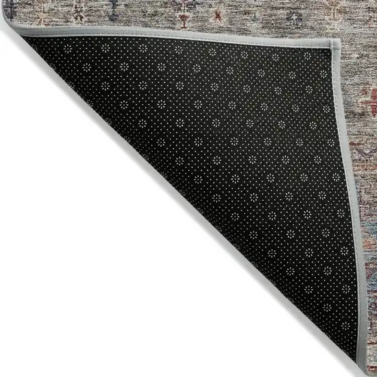 Gray Tan And Terra Cotta Floral Washable Indoor Outdoor Area Rug Photo 4