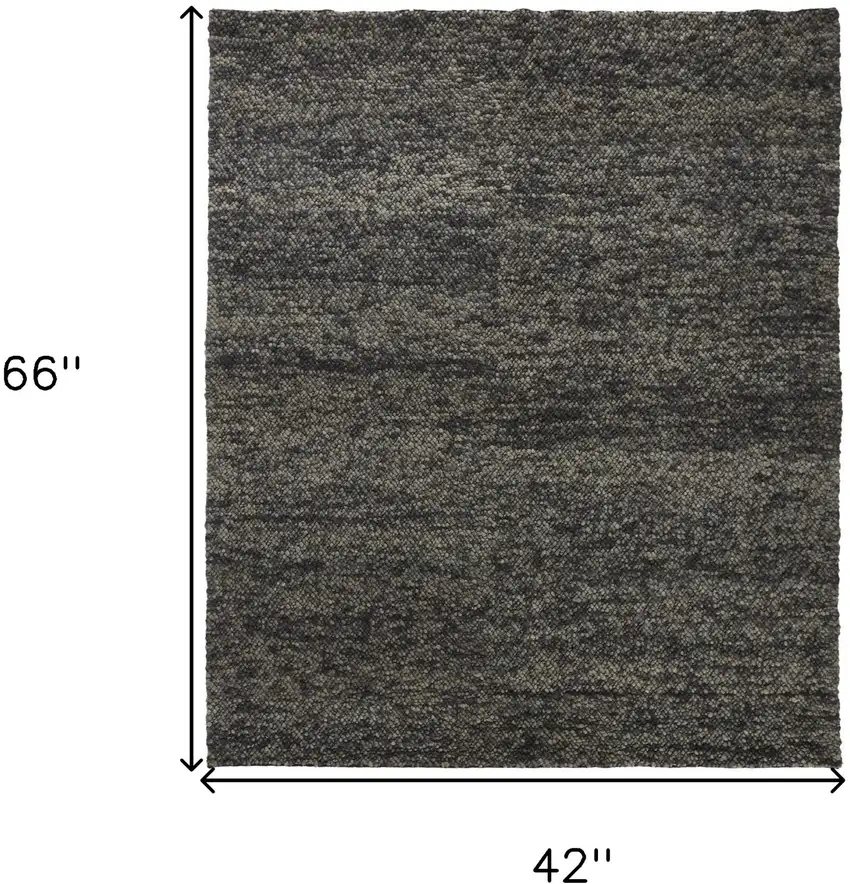 Gray Taupe And Black Wool Hand Woven Stain Resistant Area Rug Photo 10