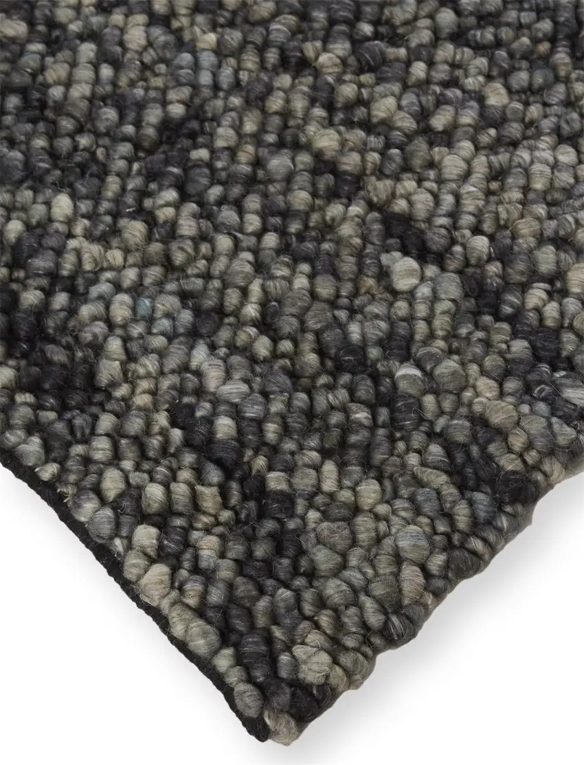 Gray Taupe And Black Wool Hand Woven Stain Resistant Area Rug Photo 6