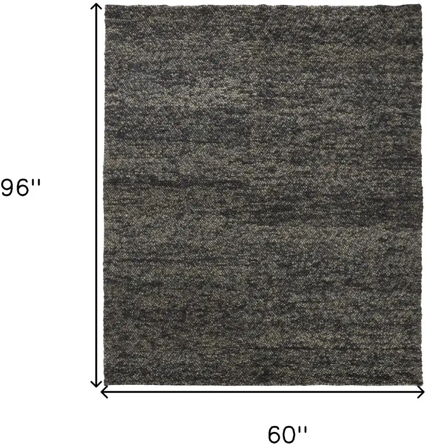 Gray Taupe And Black Wool Hand Woven Stain Resistant Area Rug Photo 4