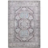 Photo of Gray Taupe And Blue Floral Area Rug