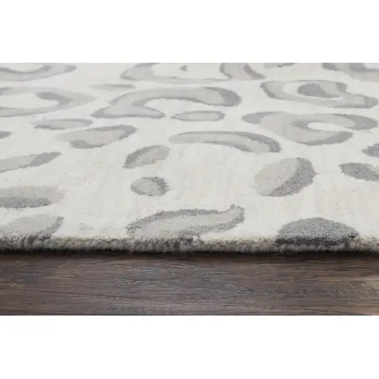 Gray Taupe And Dark Gray Wool Animal Print Hand Tufted Area Rug Photo 1