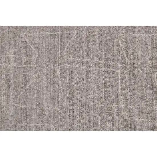 Gray Taupe And Ivory Abstract Hand Woven Area Rug Photo 8