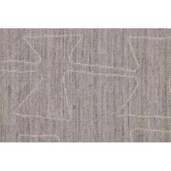 Gray and Ivory Abstract Hand Woven Area Rug Photo 9
