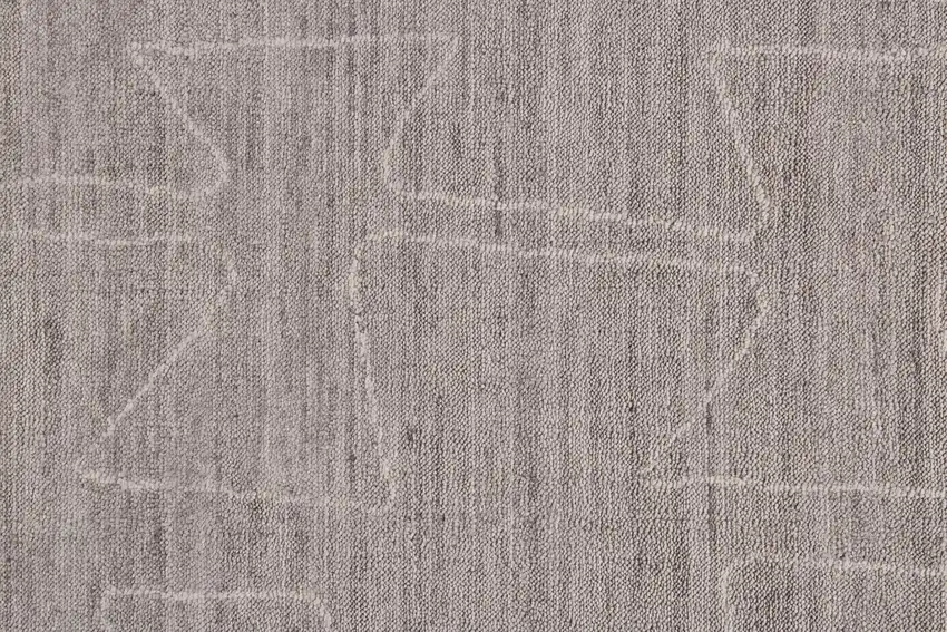 Gray and Ivory Abstract Hand Woven Area Rug Photo 9