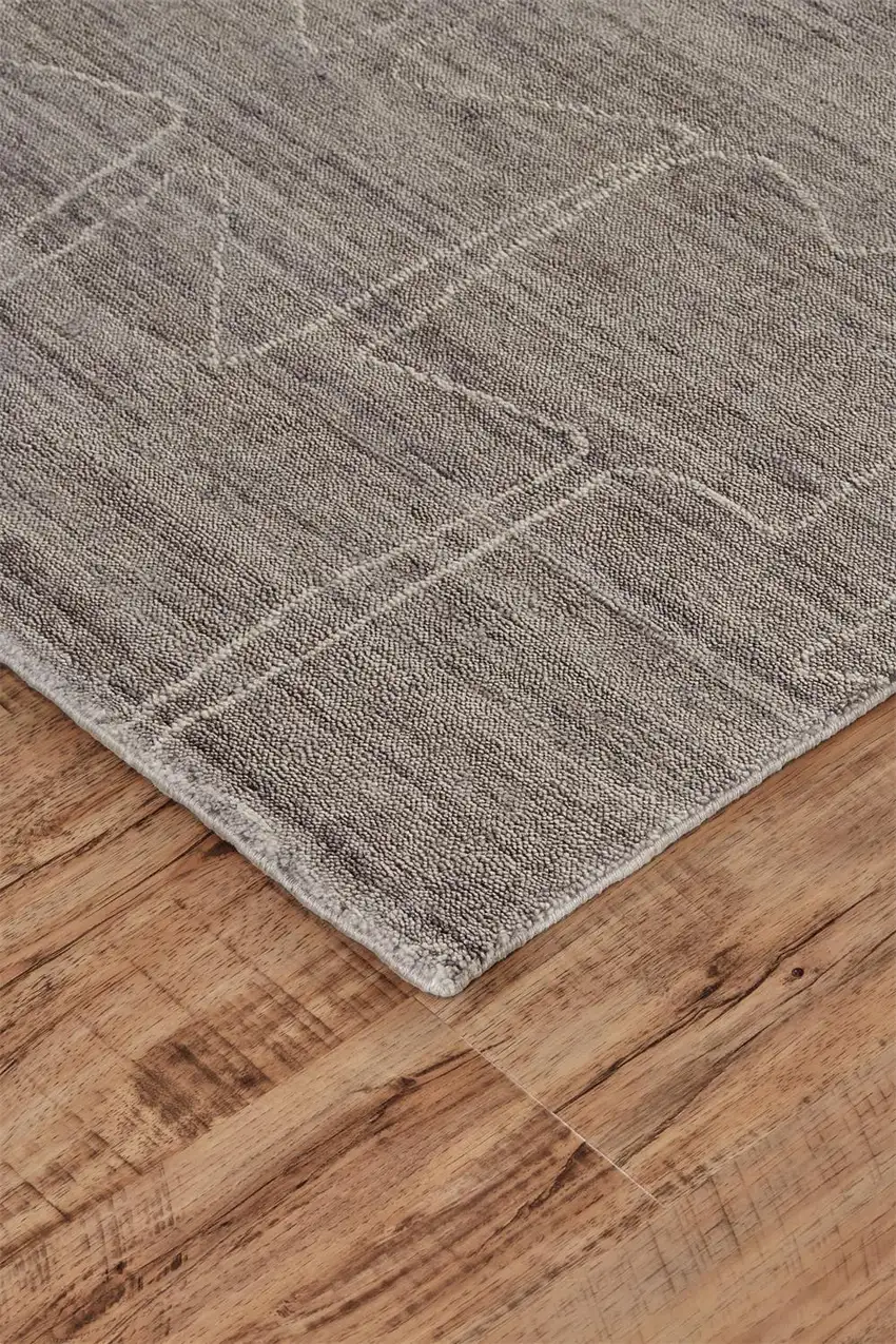 Gray Taupe And Ivory Abstract Hand Woven Area Rug Photo 4