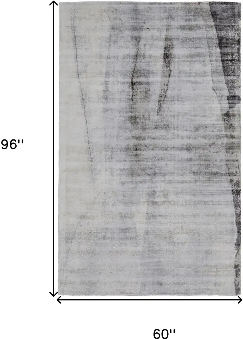Gray Taupe And Ivory Abstract Hand Woven Area Rug Photo 10