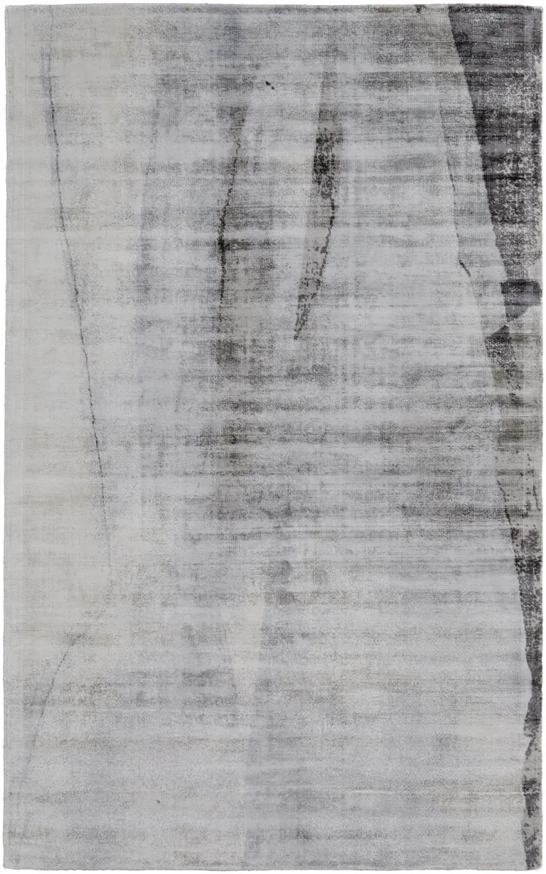 Gray Taupe And Ivory Abstract Hand Woven Area Rug Photo 2