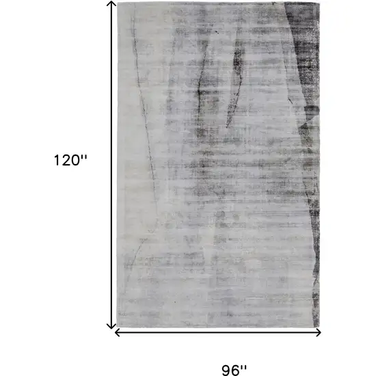 Gray Taupe And Ivory Abstract Hand Woven Area Rug Photo 8