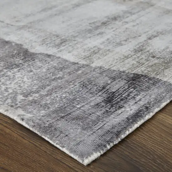 Gray Taupe And Ivory Abstract Hand Woven Area Rug Photo 9