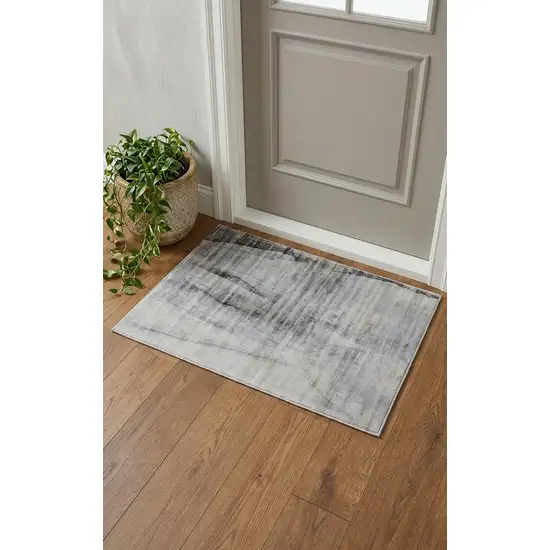 Gray Taupe And Ivory Abstract Hand Woven Area Rug Photo 1